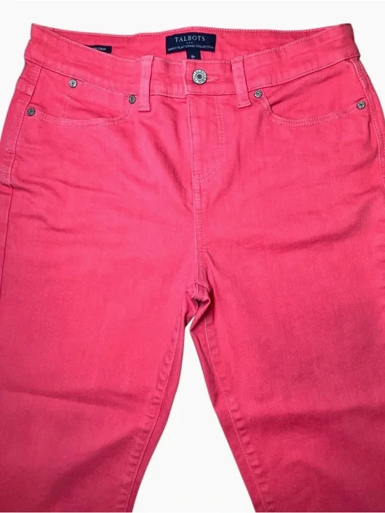 Talbots Simply Flattering Jegging Crop Jeans in Pink Women’s 8P - Picture 4 of 7